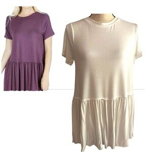 SOLD 😎Women’s Zenana Premium size medium babydoll peplum tunic top boho